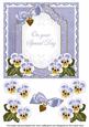 Pale Blue Pansy Special Day Fancy 7in Decoupage Topper