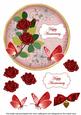 Red Rose Happy Anniversary 7in Circle Decoupage Topper