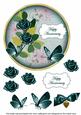 Peacock Rose Happy Anniversary 7in Circle Decoupage Topper