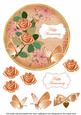 Peach Rose Happy Anniversary 7in Circle Decoupage Topper