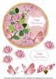 Pink Rose Happy Anniversary 7in Circle Decoupage Topper