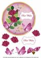 Cerise Rose Best Wishes 7in Circle Decoupage Topper