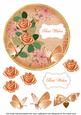Peach Rose Best Wishes 7in Circle Decoupage Topper