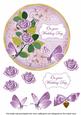 Lilac Rose Wedding Day 7in Circle Decoupage Topper