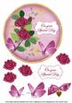 Cerise Rose Special Day 7in Circle Decoupage Topper