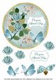 Teal Rose Special Day 7in Circle Decoupage Topper