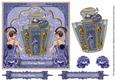 Blue Art Deco Perfume My Auntie 7in Decoupage Topper