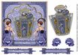 Blue Art Deco Perfume My Gran 7in Decoupage Topper