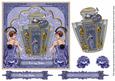 Blue Art Deco Perfume My Sister 7in Decoupage Topper