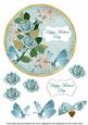 Teal Rose Happy Mothers Day 7in Circle Decoupage Topper
