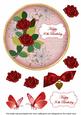 Red Rose 80th Birthday 7in Circle Decoupage Topper