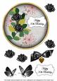 Black Rose 50th Birthday 7in Circle Decoupage Topper