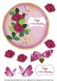 Cerise Rose 100th Birthday 7in Circle Decoupage Topper