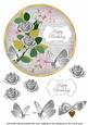 Silver Rose Happy Birthday 7in Circle Decoupage Topper