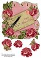 Dark Pink Rose Happy Mothers Day 8in Fancy Rose Topper