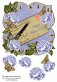 Pale Blue Rose Happy Mothers Day 8in Fancy Rose Topper