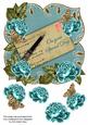 Teal Rose Special Day 8in Fancy Rose Topper