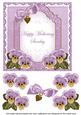 Lilac Pansy Mothering Sunday Fancy 7in Decoupage Topper