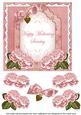 Pink Rose Mothering Sunday Fancy 7in Decoupage Topper