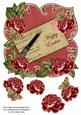 Dark Red Rose Happy Easter 8in Fancy Rose Topper