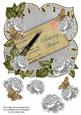 Silver Rose Birthday Wishes 8in Fancy Rose Topper