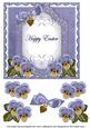 Dblue Pansy Happy Easter Fancy 7in Decoupage Topper