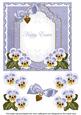 Pale Blue Pansy Happy Easter Fancy 7in Decoupage Topper