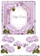 Lilac Rose Happy Easter Fancy 7in Decoupage Topper
