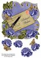 Dblue Rose Belated Wishes 8in Fancy Rose Topper