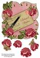 Dpink Rose Belated Wishes 8in Fancy Rose Topper