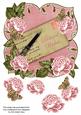 Pink Rose Belated Wishes 8in Fancy Rose Topper