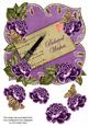 Purple Rose Belated Wishes 8in Fancy Rose Topper