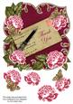 Hot Pink Rose Thank You 8in Fancy Rose Topper