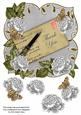 Silver Rose Thank You 8in Fancy Rose Topper
