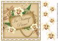 Cream Orchid in Vintage Prime 8in Decoupage Topper