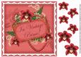 Red Orchid in Vintage Prime 8in Decoupage Topper