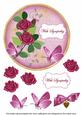 Cerise Rose with Sympathy 7in Circle Decoupage Topper