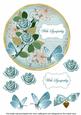 Teal Rose with Sympathy 7in Circle Decoupage Topper