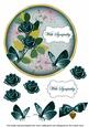 Peacock Rose with Sympathy 7in Circle Decoupage Topper