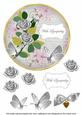 Silver Rose with Sympathy 7in Circle Decoupage Topper