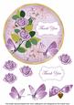Lilac Rose Thank You 7in Circle Decoupage Topper