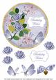 Blue Rose Birthday Wishes 7in Circle Decoupage Topper