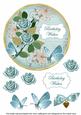 Teal Rose Birthday Wishes 7in Circle Decoupage Topper