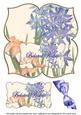 Blue Flowers Belated Wishes 8in Large Blooms Fancy Topper