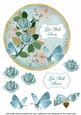 Dteal Rose Get Well Soon 7in Circle Decoupage Topper