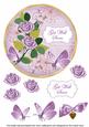 Lilac Rose Get Well Soon 7in Circle Decoupage Topper