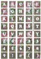 Black Big Blooms Alphabet Tile Embellishment Sheet