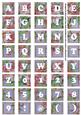 Blue Big Blooms Alphabet Tile Embellishment Sheet