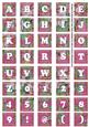 Cerise Big Blooms Alphabet Tile Embellishment Sheet