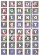 Dblue Big Blooms Alphabet Tile Embellishment Sheet